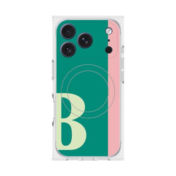 プレミアムスクエアケース with MagSafe［ オリジナル - initial color line - B green ］
