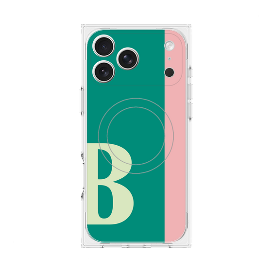プレミアムスクエアケース with MagSafe［ オリジナル - initial color line - B green ］