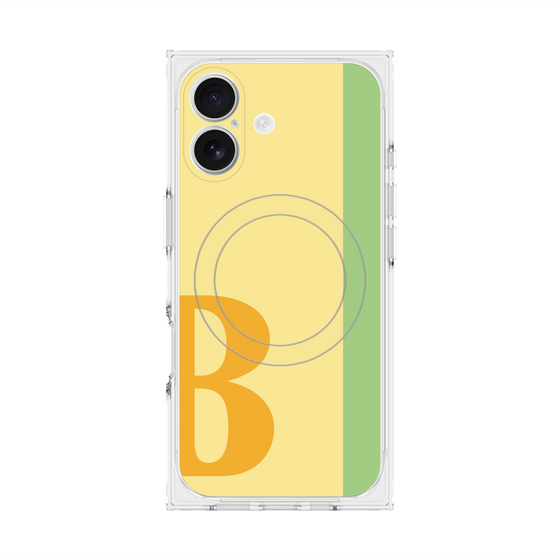 プレミアムスクエアケース with MagSafe［ オリジナル - initial color line - B yellow ］