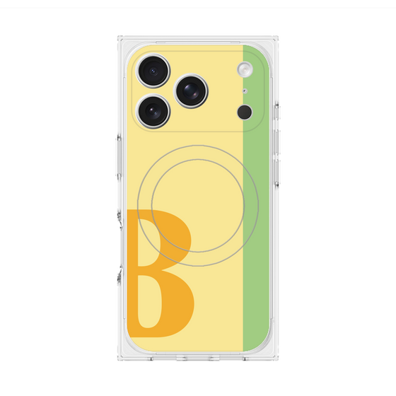 プレミアムスクエアケース with MagSafe［ オリジナル - initial color line - B yellow ］