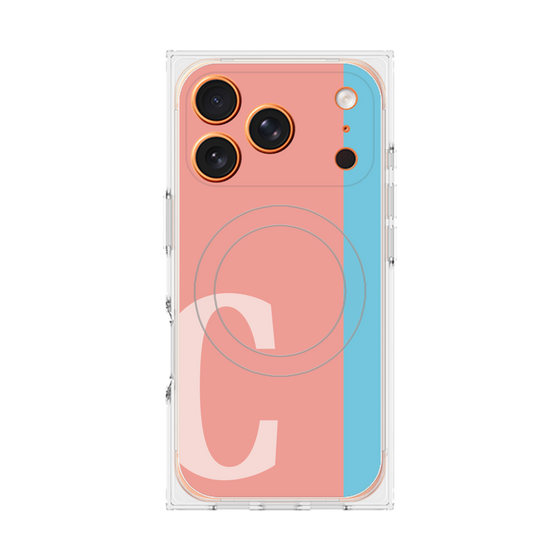 プレミアムスクエアケース with MagSafe［ オリジナル - initial color line - C pink ］