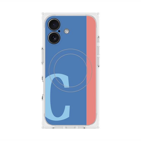プレミアムスクエアケース with MagSafe［ オリジナル - initial color line - C blue ］