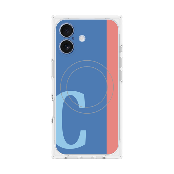 プレミアムスクエアケース with MagSafe［ オリジナル - initial color line - C blue ］