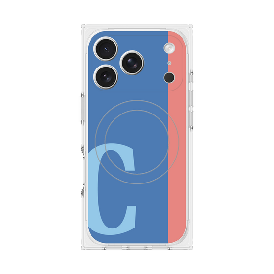 プレミアムスクエアケース with MagSafe［ オリジナル - initial color line - C blue ］