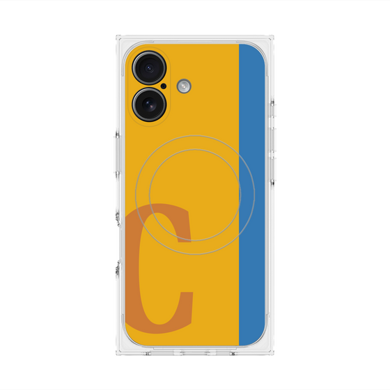 プレミアムスクエアケース with MagSafe［ オリジナル - initial color line - C orange ］