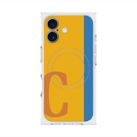 プレミアムスクエアケース with MagSafe［ オリジナル - initial color line - C orange ］