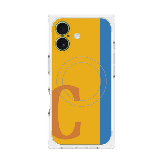 プレミアムスクエアケース with MagSafe［ オリジナル - initial color line - C orange ］