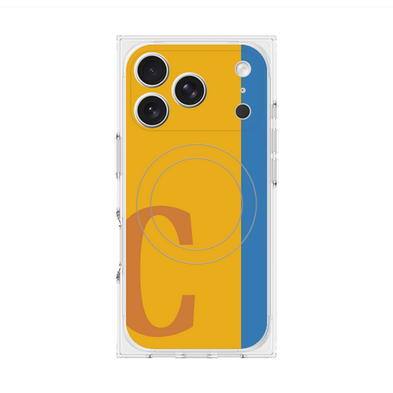 プレミアムスクエアケース with MagSafe［ オリジナル - initial color line - C orange ］