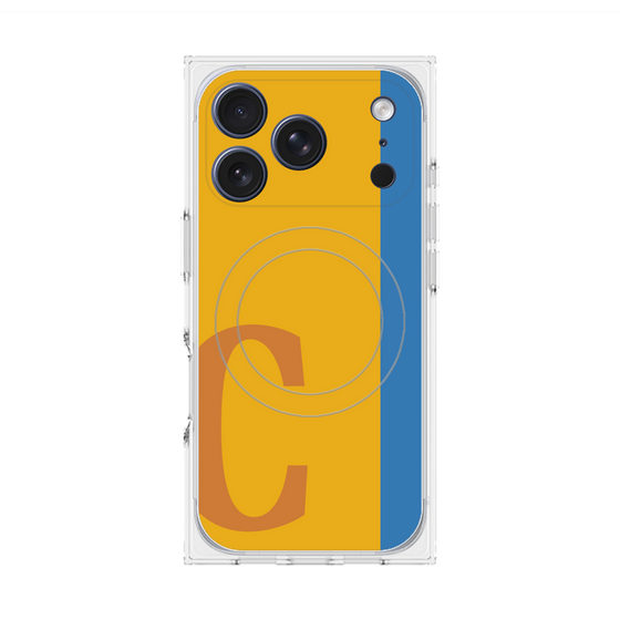 プレミアムスクエアケース with MagSafe［ オリジナル - initial color line - C orange ］