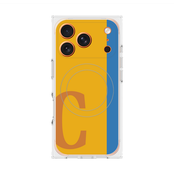 プレミアムスクエアケース with MagSafe［ オリジナル - initial color line - C orange ］