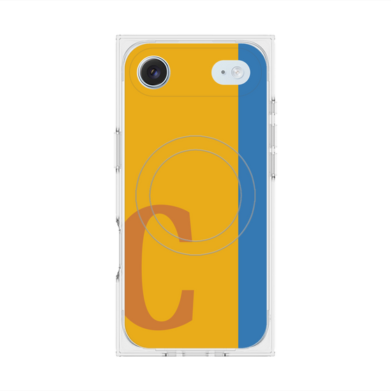 プレミアムスクエアケース with MagSafe［ オリジナル - initial color line - C orange ］