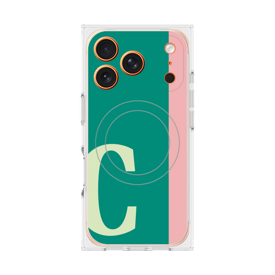 プレミアムスクエアケース with MagSafe［ オリジナル - initial color line - C green ］