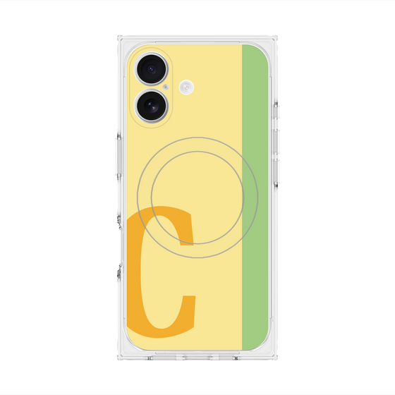 プレミアムスクエアケース with MagSafe［ オリジナル - initial color line - C yellow ］