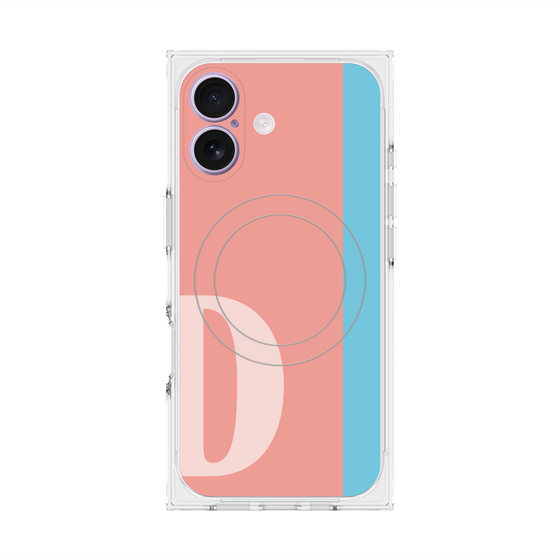 プレミアムスクエアケース with MagSafe［ オリジナル - initial color line - D pink ］