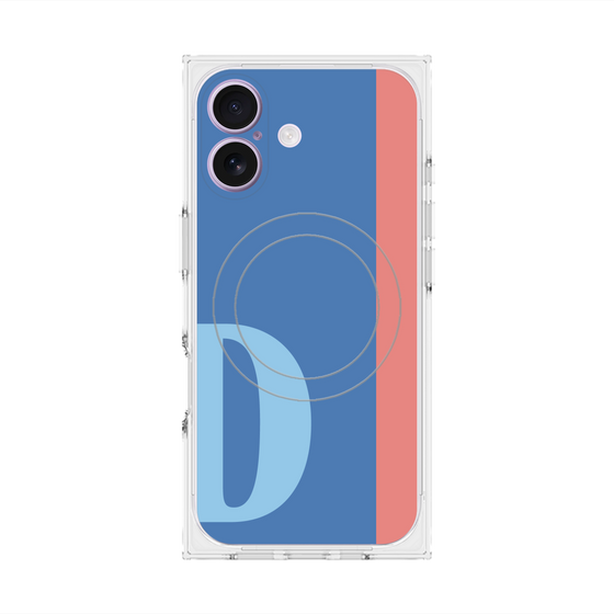 プレミアムスクエアケース with MagSafe［ オリジナル - initial color line - D blue ］