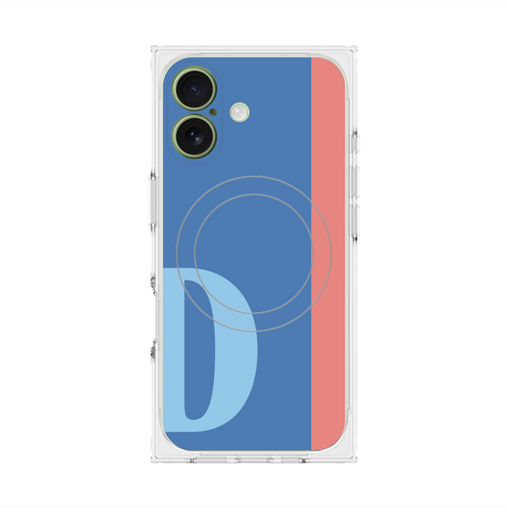 プレミアムスクエアケース with MagSafe［ オリジナル - initial color line - D blue ］