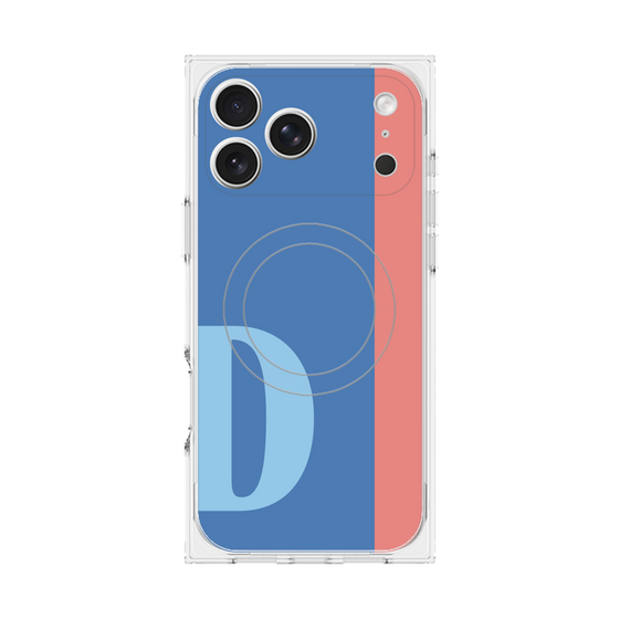 プレミアムスクエアケース with MagSafe［ オリジナル - initial color line - D blue ］