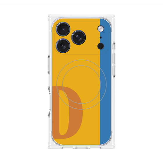 プレミアムスクエアケース with MagSafe［ オリジナル - initial color line - D orange ］