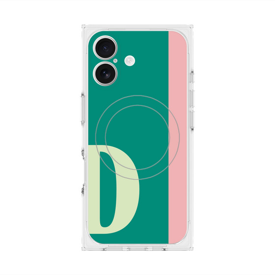 プレミアムスクエアケース with MagSafe［ オリジナル - initial color line - D green ］