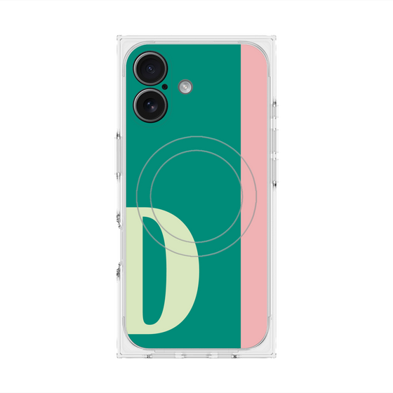 プレミアムスクエアケース with MagSafe［ オリジナル - initial color line - D green ］