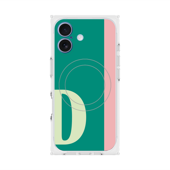 プレミアムスクエアケース with MagSafe［ オリジナル - initial color line - D green ］