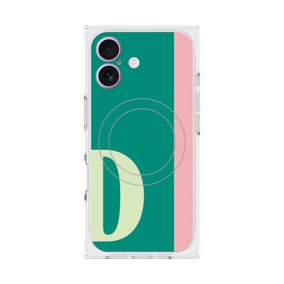 プレミアムスクエアケース with MagSafe［ オリジナル - initial color line - D green ］