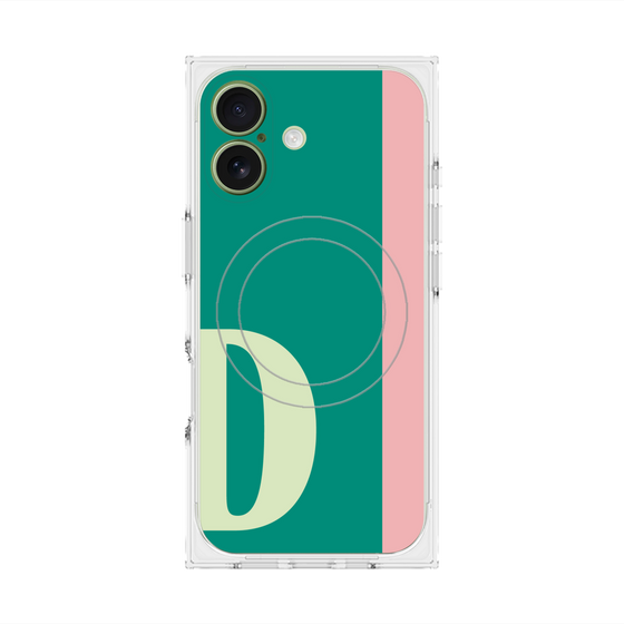 プレミアムスクエアケース with MagSafe［ オリジナル - initial color line - D green ］
