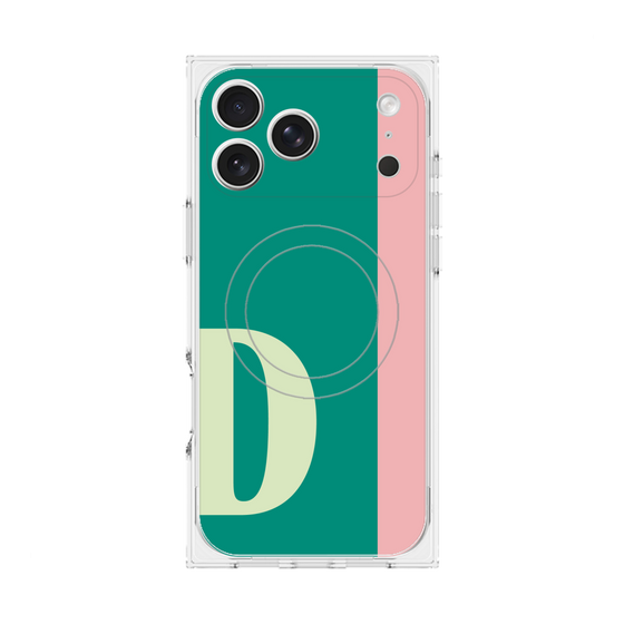 プレミアムスクエアケース with MagSafe［ オリジナル - initial color line - D green ］