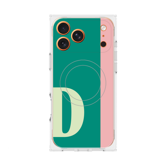 プレミアムスクエアケース with MagSafe［ オリジナル - initial color line - D green ］