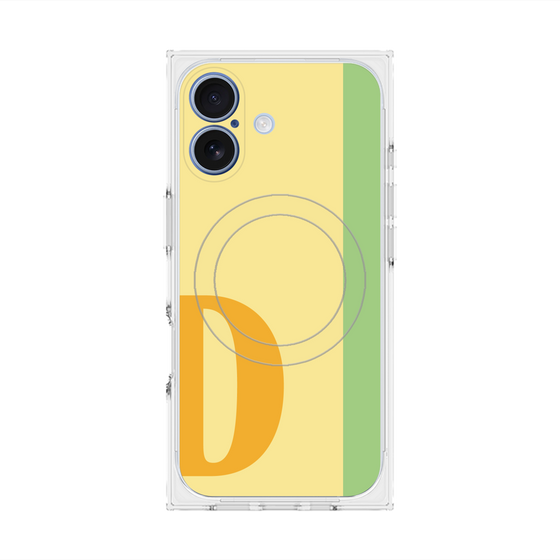 プレミアムスクエアケース with MagSafe［ オリジナル - initial color line - D yellow ］