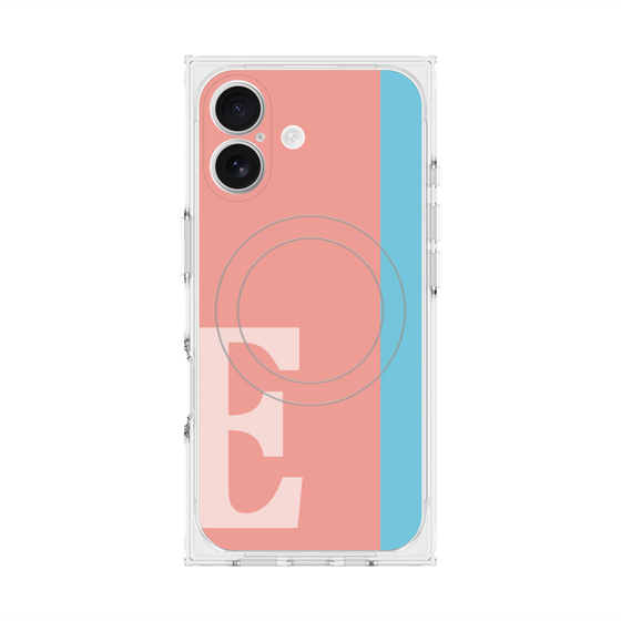 プレミアムスクエアケース with MagSafe［ オリジナル - initial color line - E pink ］