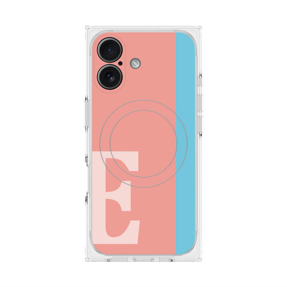 プレミアムスクエアケース with MagSafe［ オリジナル - initial color line - E pink ］