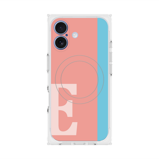 プレミアムスクエアケース with MagSafe［ オリジナル - initial color line - E pink ］