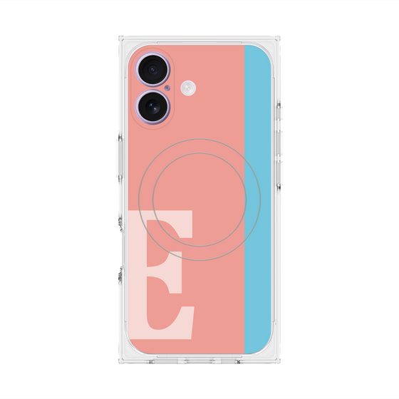 プレミアムスクエアケース with MagSafe［ オリジナル - initial color line - E pink ］