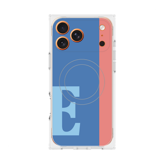 プレミアムスクエアケース with MagSafe［ オリジナル - initial color line - E blue ］