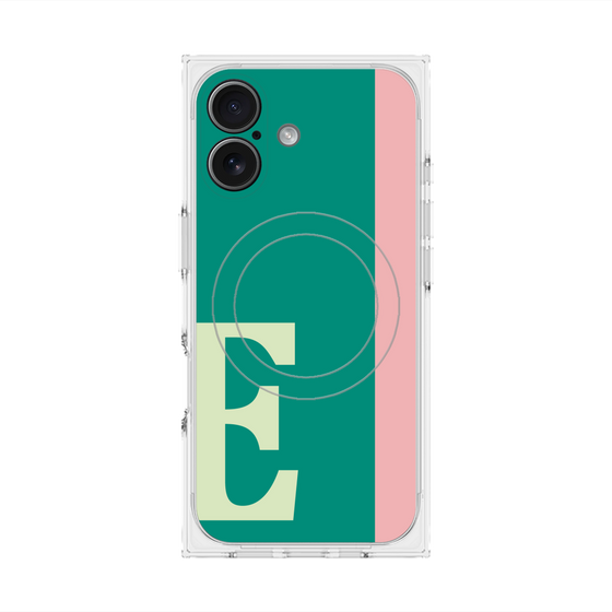 プレミアムスクエアケース with MagSafe［ オリジナル - initial color line - E green ］