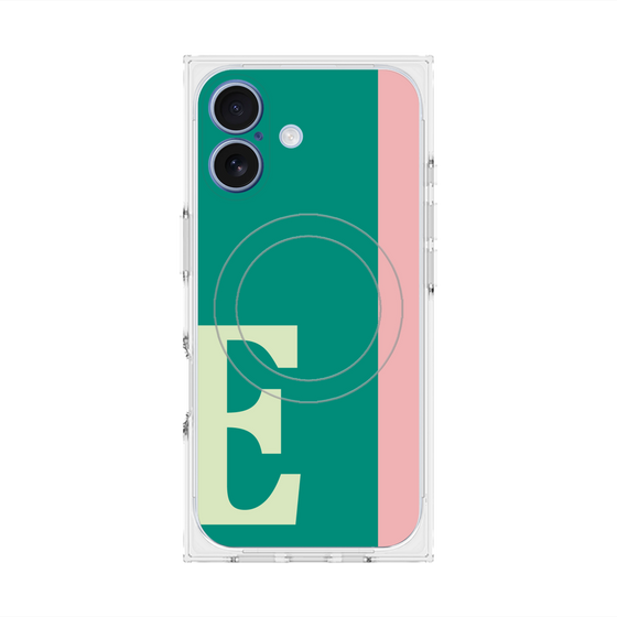 プレミアムスクエアケース with MagSafe［ オリジナル - initial color line - E green ］