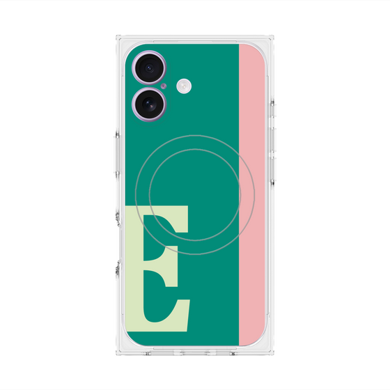 プレミアムスクエアケース with MagSafe［ オリジナル - initial color line - E green ］