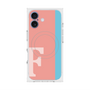 プレミアムスクエアケース with MagSafe［ オリジナル - initial color line - F pink ］