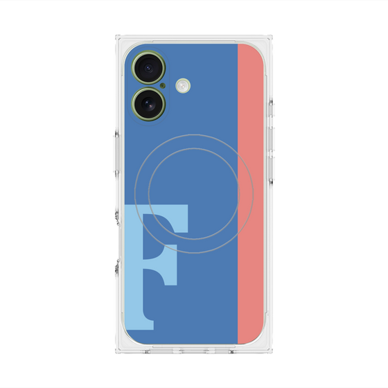 プレミアムスクエアケース with MagSafe［ オリジナル - initial color line - F blue ］