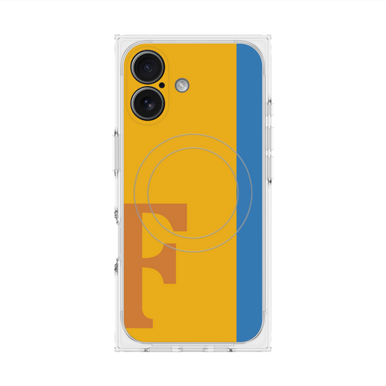 プレミアムスクエアケース with MagSafe［ オリジナル - initial color line - F orange ］