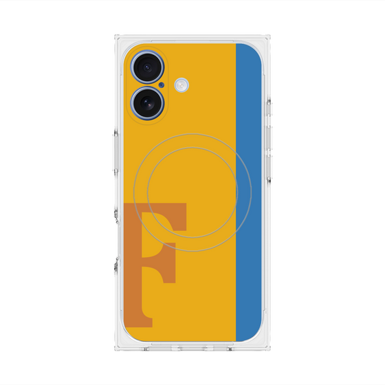 プレミアムスクエアケース with MagSafe［ オリジナル - initial color line - F orange ］