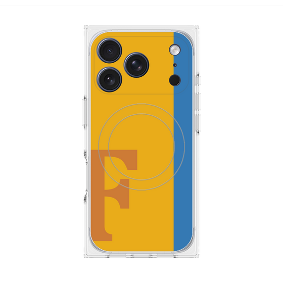 プレミアムスクエアケース with MagSafe［ オリジナル - initial color line - F orange ］