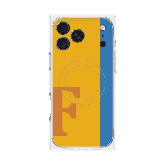 プレミアムスクエアケース with MagSafe［ オリジナル - initial color line - F orange ］