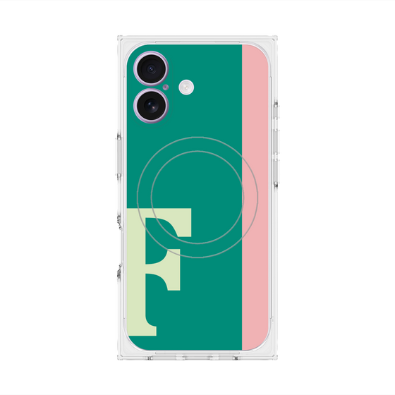 プレミアムスクエアケース with MagSafe［ オリジナル - initial color line - F green ］