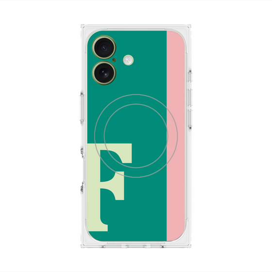 プレミアムスクエアケース with MagSafe［ オリジナル - initial color line - F green ］