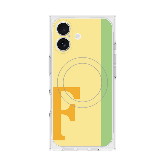 プレミアムスクエアケース with MagSafe［ オリジナル - initial color line - F yellow ］