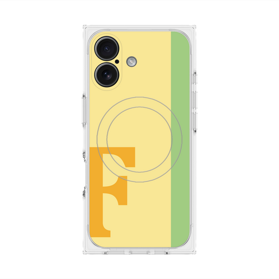 プレミアムスクエアケース with MagSafe［ オリジナル - initial color line - F yellow ］