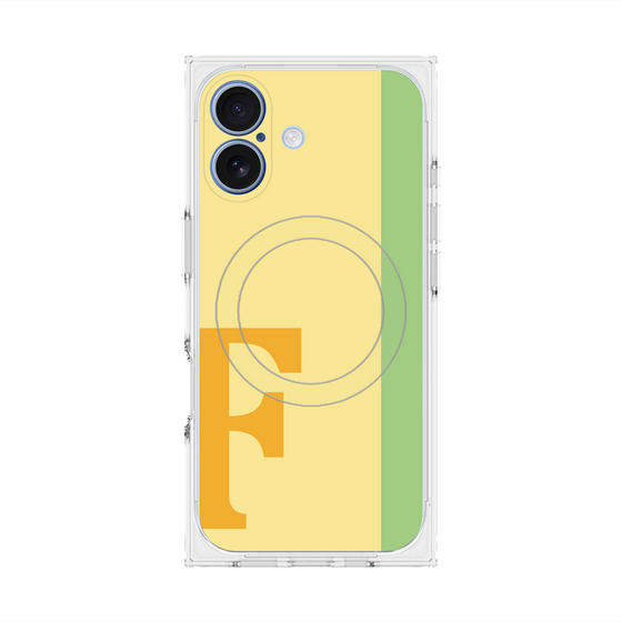 プレミアムスクエアケース with MagSafe［ オリジナル - initial color line - F yellow ］
