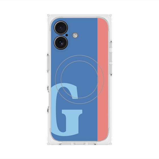 プレミアムスクエアケース with MagSafe［ オリジナル - initial color line - G blue ］